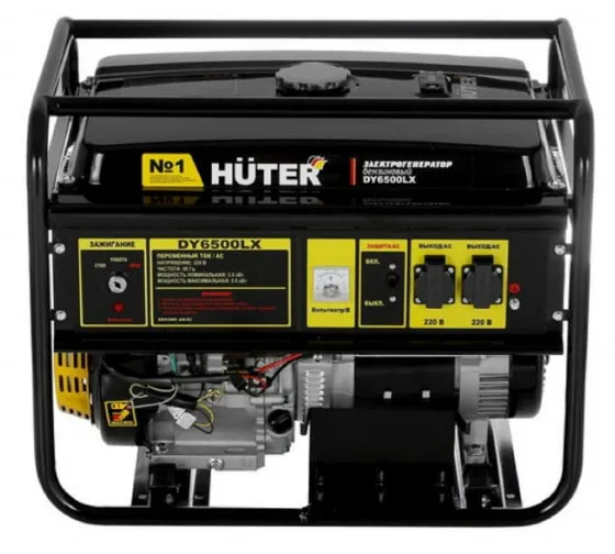 Электрогенератор бензиновый Huter DY6500LX с колесами