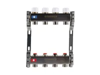 Колекторная группа для отопления из нержавеющей стали Rommer 1* х 3/4* - 4 выхода (без расходомеров)