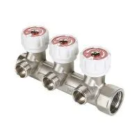 Коллектор для водоснабжения с регулирующими вентилями VALTEC 3/4* х 1/2* - 2 отвода (VTc.570.N.0502)