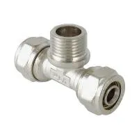 Обжимной тройник наружная резьба VALTEC 16 х 1/2*