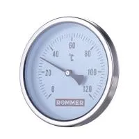 ROMMER Термометр биметаллический с погружной гильзой 63 мм 0°...120°С 1/2" 50 мм