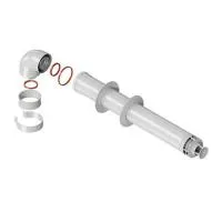 Комплект дымохода Rommer СТАНДАРТ 60/100 мм, 900 мм (для котлов Baxi (кроме ECO Nova/Classic), Ariston, Vaillant, Viessmann, Kiturami, Mizudo, Beretta, Oasis, Wolf, Haier, Tiberis, DeDietrich, Arderia), в комплекте хомут + втулка (D60 мм, L 50 мм)