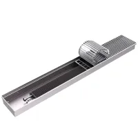 Конвектор внутрипольный Rommer RCN1 200 х 80 х 800 (решётка роликовая, натуральный алюминий)