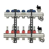 Коллекторная группа для теплого пола EMMETI TOPWAY - 1* на 10 контуров 3/4*EK с пластиковымидержателями