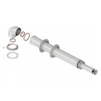 Комплект дымохода Rommer АНТИЛЕД 60/100 мм, 1000 мм (для котлов Bosch, Buderus, Navien S/C/E, Baxi ECO Nova/Classic, Baltur, Fondital), фланец в комплекте