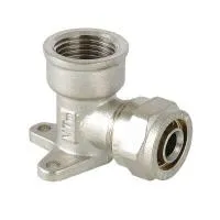Обжимной угольник настенный с креплением внутренняя резьба VALTEC 16 х 1/2*