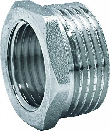 Футорка никелированная внутренняя / наружная резьба Euros 1 1/2* х 1* Футорка никелированная внутренняя / наружная резьба Euros 1 1/2* х 1*