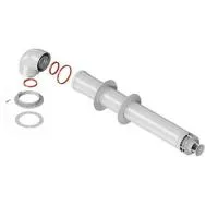 Комплект дымохода Rommer СТАНДАРТ 60/100 мм, 900 мм (для котлов Bosch, Buderus, Navien S/C/E, Baxi ECO Nova/Classic, Baltur, Fondital), фланец в комплекте