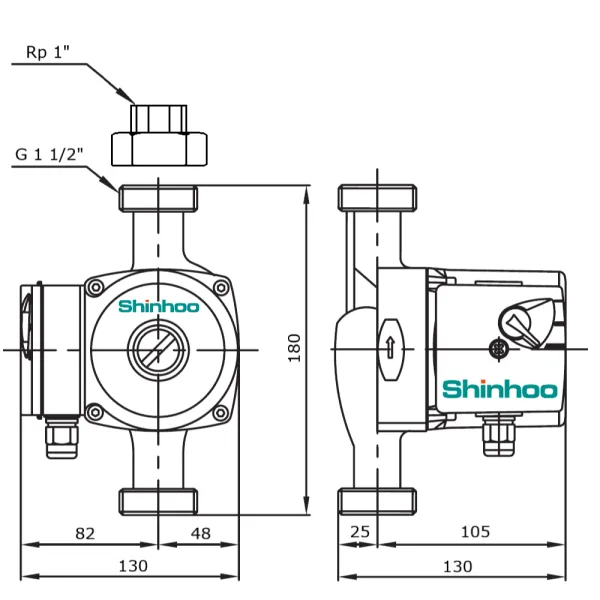 Насос циркуляционный Shinhoo BASIC 25-8S N 180 1x230V