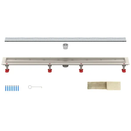 Трап линейный Татполимер ТП-50A-800 (вертикальный выпуск, решетка нержавеющая сталь A - волна 86 см) Трап линейный Татполимер ТП-50A-800 (вертикальный выпуск, решетка нержавеющая сталь A - волна 86 см)