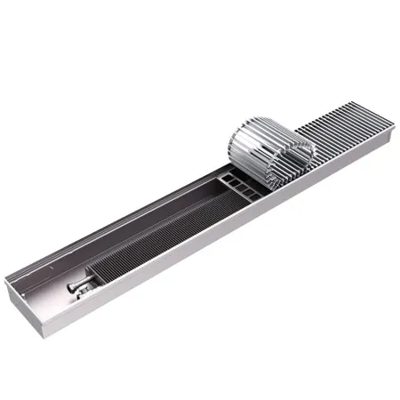 Конвектор внутрипольный Rommer RCN1 200 х 80 х 3100 (решётка роликовая, натуральный алюминий)