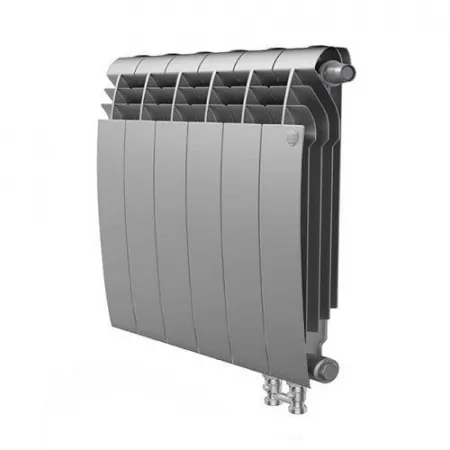 Радиатор биметаллический секционный Royal Thermo BiLiner Silver Satin VD 350 х 6 секций (подключение нижнее справа)