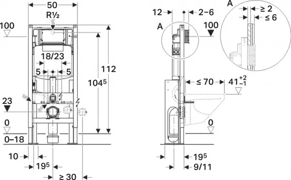 Система инсталляции для унитазов Geberit Duofix UP320 111.380.00.5