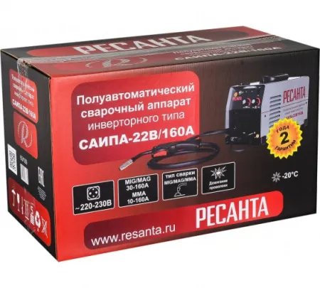 Полуавтоматический сварочный аппарат Ресанта САИПА-22В/160А (MIG/MAG)