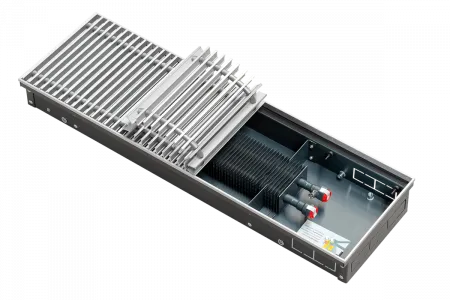 Конвектор внутрипольный Techno KVZ 150 х 105 х 2000 (решётка роликовая, натуральный алюминий)