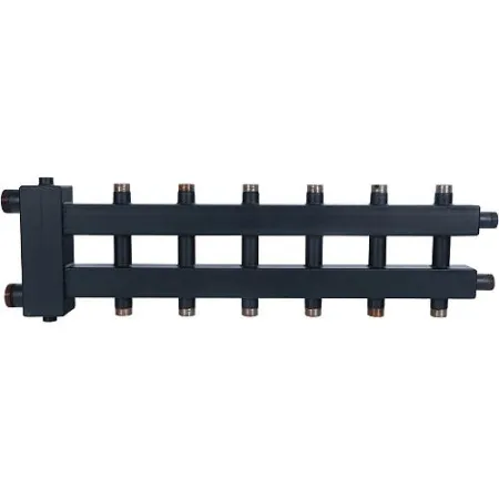 Распределительный коллектор (дублер компакт) 7 (3+3+1) отопительных контура Rommer с гидравлическим разделителем (до 60 кВт)