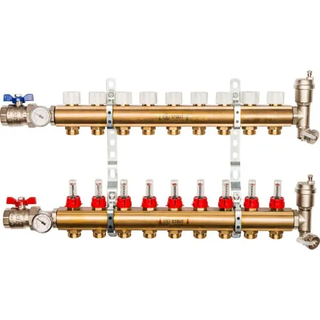 Коллекторная группа для теплого пола STOUT 0473 - 9 выходов Коллекторная группа для теплого пола STOUT 0473 - 9 выходов
