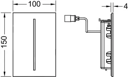 Кнопка смыва TECE filo urinal 9242054 230 V хром