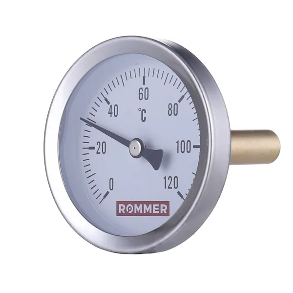 ROMMER Термометр биметаллический с погружной гильзой 63 мм 0°...120°С 1/2" 50 мм