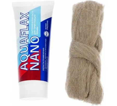 Паста уплотнительная Aguaflax nano, 30 г + лен ЕВРО, 15 г