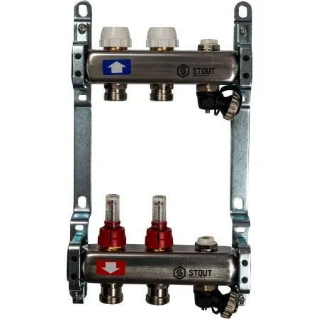 Коллекторная группа для теплого пола STOUT 0927 - 2 выхода