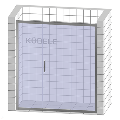 Душевая дверь в нишу Kubele DE019D3-MAT-BLMT 160 см, профиль матовый черный