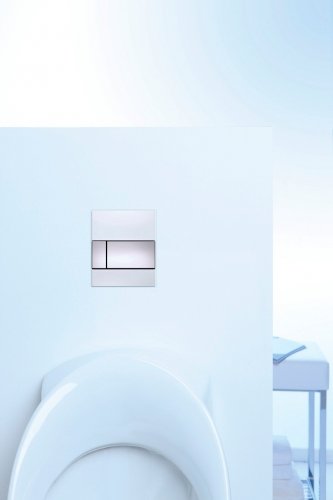 Кнопка смыва TECE Square Urinal 9242802 белое стекло, кнопка хром