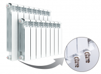 Радиатор алюминиевый секционный Rifar Alum Ventil 350 х 8 секций (подключение нижнее справа)