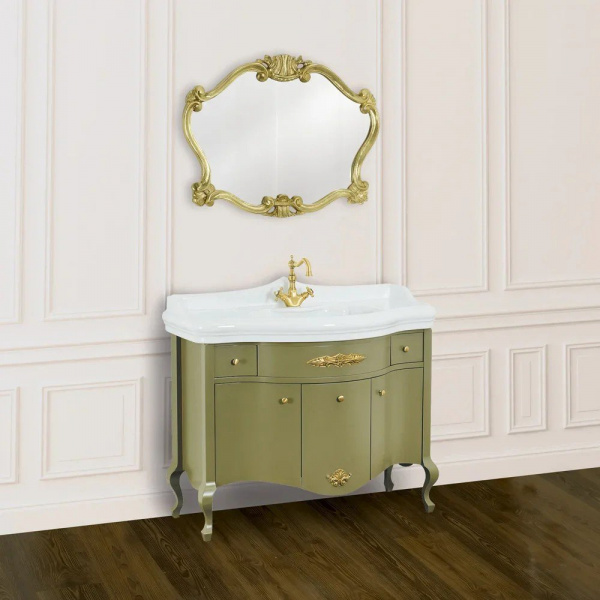 Мебель для ванной Migliore Impero 110 с ящиками, с дверками, oliva