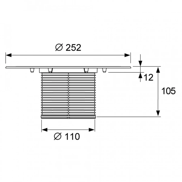 Удлинитель TECEdrainline S 3660005, с фланцем, без решетки