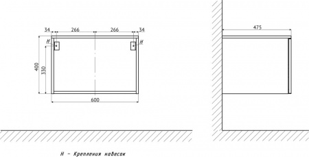 Мебель для ванной с раковиной Duravit D-Neo 40: столешница 120, дуб французский, без отверстий + 2 тумбы 60, + 2 раковины