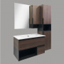 Мебель для ванной Comforty Франкфурт 90, дуб шоколадно-коричневый, белая раковина
