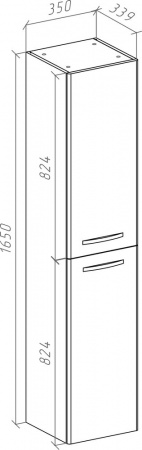 Шкаф-пенал Bellezza Рокко 35 подвесной белый универсальный