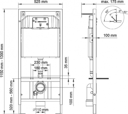 Система инсталляции для унитазов Berges Wasserhaus Novum 040222 с кнопкой смыва, матовый хром