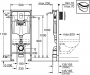 Комплект  Унитаз подвесной Gustavsberg Hygienic Flush WWC 5G84HR01 безободковый + Система инсталляции для унитазов Grohe Rapid SL 38772001 3 в 1 с кно