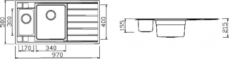 Мойка кухонная Seaman Eco Roma SMR-9750B2 без отверстий