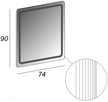 Зеркало Cezares 54355 c LED-подсветкой 74х90