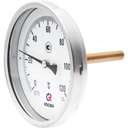 Термометр биметаллический с погружной гильзой Росма БТ‑31.211 (корпус Ø 63 мм, гильза 46 мм) арт. 00000002409