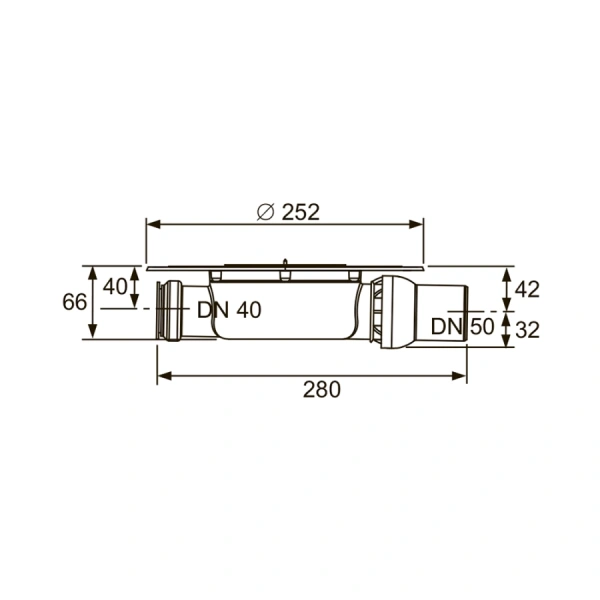 Комплект точечного трапа TECEdrainpoint KDP-S110 с сифоном DN 50, с декоративной решеткой