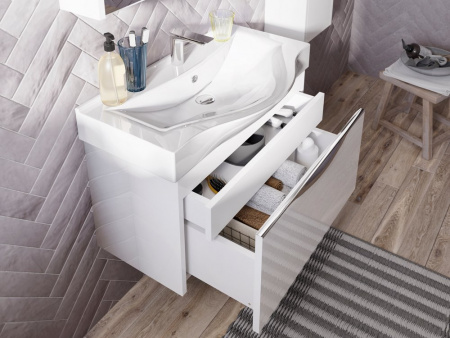 Комплект  Унитаз подвесной Bien Ion безободковый, с биде + Мебель для ванной STWORKI Хельсинки 80