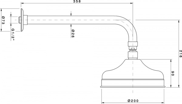 Верхний душ Nicolazzi Classic Shower 5702BZ20 бронза