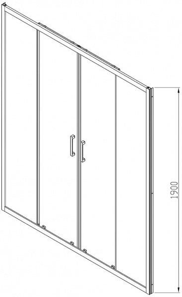 Душевая дверь в нишу Vincea Alpha VDS-3AL2160MT 160 см, стекло текстурное, хром