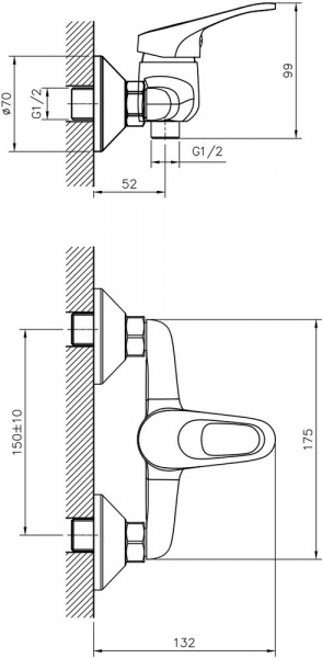 Смеситель Decoroom SO21 SO21055 для душа