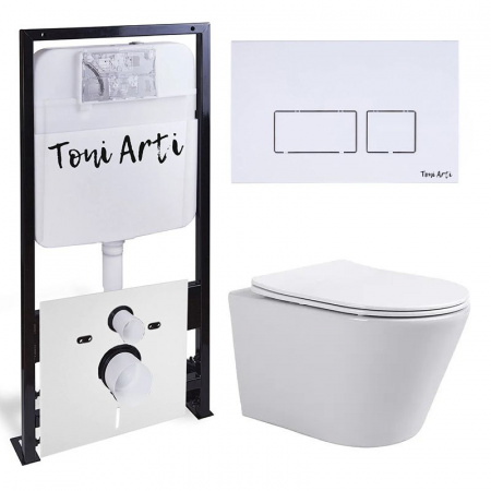Комплект Toni Arti (система инсталляции TA-01 + унитаз подвесной Forli с крышкой-сиденьем + клавиша Noche TA-0042 + звукоизолирующая прокладка Pro)