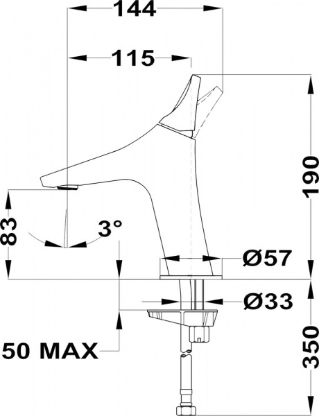 Смеситель для раковины TEKA Sense 913460200