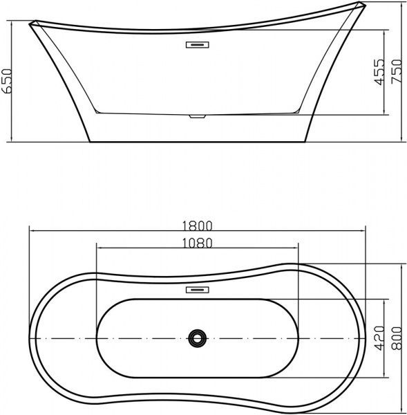 Акриловая ванна Swedbe Vita 8834 180x80