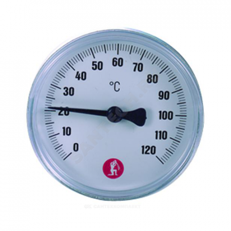 Термометр биметаллический с погружной гильзой Giacomini (корпус Ø 63 мм, гильза 50 мм)