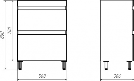 Тумба с раковиной ASB-Mebel Коста 60 ясень белый