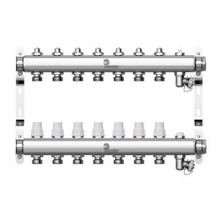Коллекторная группа для радиаторного отопления Wester W903 - 1* на 7 контуров 3/4* Евроконус