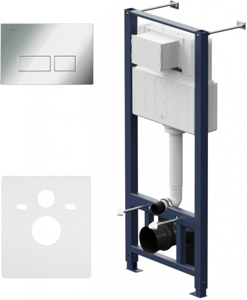 Система инсталляции для унитазов AM.PM Pro I012704.7051 с клавишей Pro S, глянцевый хром + Сертификат AM.PM на 30 дней подписки на медиасервис